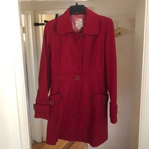 Red pea coat